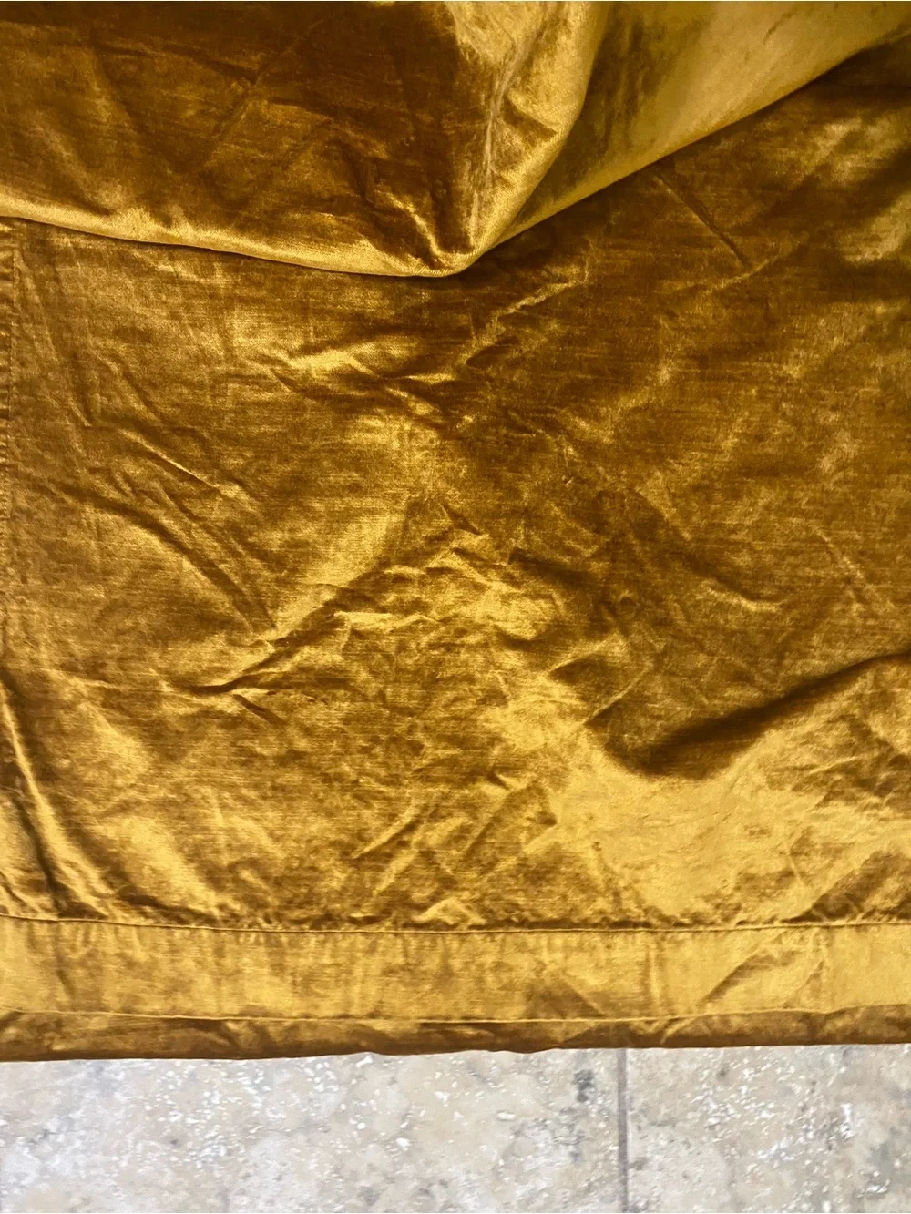 West Elm Blackout Golden Oak Velvet Luxurious Plush Rich Curtain Panels 48x84